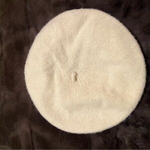 Cream Beret Hat